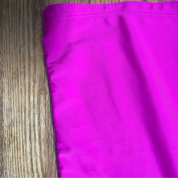 NWT DKNY Hot  Pink Two Piece Swimsuit Ruffle Plunge Large Bikini Tankini V-neck - Picture 12 of 13